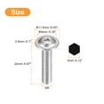 thumbnail image 2 of Uxcell Flanged Button Head Socket Cap Screws, 50 Pcs M5x22mm - 304 Stainless Steel Socket Drive Fasteners Bolts, Fully Thread Machine Screws (Silver), 2 of 5