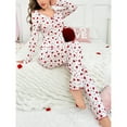 thumbnail image 5 of Valentine's Day Matching Pajamas for Couples Fall Fashion Must Have Women Pajama Sets Crew Neck Cozy Women's Sleepwear Long Sleeve Womens Pjs Sets Red, 5 of 8
