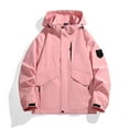 thumbnail image 3 of WREESH Fashion Winter Jacket Men'S Stitching Drawstring Hooded Slim Jacket Coat Outwear Pink, 3 of 4