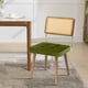 thumbnail image 1 of Green pu leather y natural rattan dining chair con forrado seat y solid wood back, 1 of 8