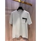 thumbnail image 4 of Camiseta holgada de manga corta con cuello redondo y parche de piel de algodón peinado de High Street para hombre para primavera/verano, 4 of 5
