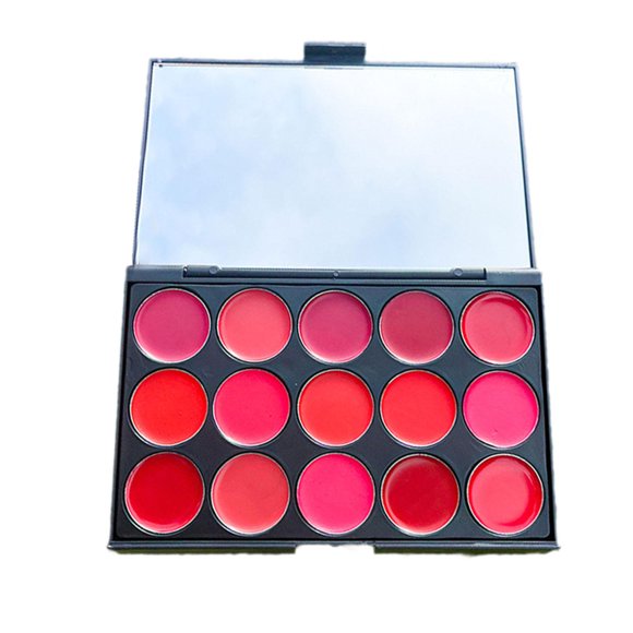 lionlar 15 Colors Lip Palette Moistening Makeup Set Palette for Bar Wedding Beginner