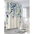 thumbnail image 5 of Blue Teal Eucalyptus Leaves Waterproof Fabric Shower Curtain, Watercolor Vintage Botanical Shower Curtain for Bathroom Curtains Bathtubs Hotel Washable Shower Curtains with 12 Hooks Stall 48x72in, 5 of 6
