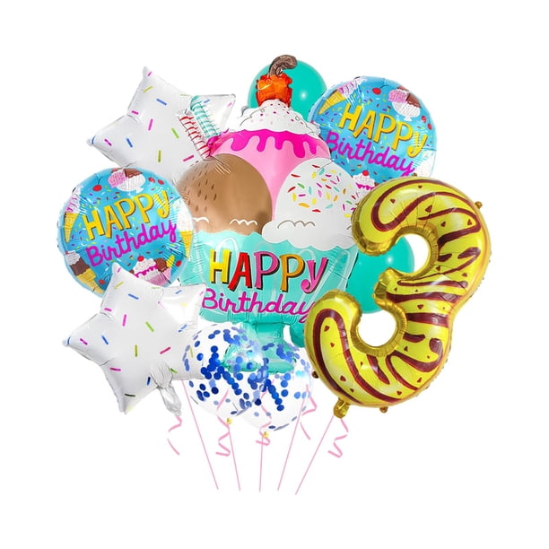 Globos de helado Globos de papel de aluminio Helado versátil Dulces Sundae Globos de números enormes para decoraciones de fiesta Numero 3