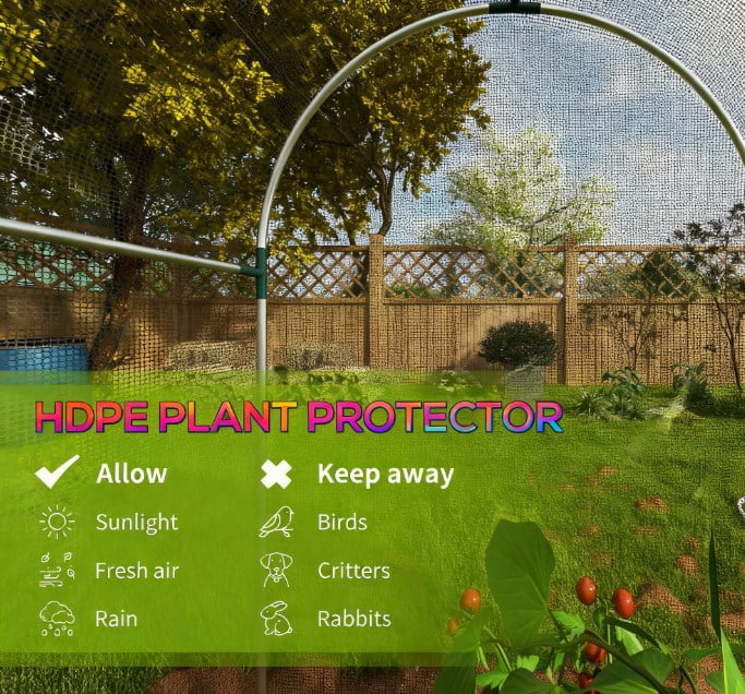 Plant Cage, Plant Protection Tent, Galvanized Steel Crop Cage, with Zippered Door