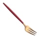 thumbnail image 5 of Tenedor de acero inoxidable para cena, cubiertos para pastel, tenedor de postre idealsgarden Rojo + dorado, 5 of 7