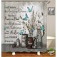 thumbnail image 3 of Juego de 4 cortinas de ducha con diseño de dalias en color verde azulado, diseño de mariposas, margaritas, flores, color turquesa, negro, botánico, estilo rústico, para baño, cortina de ducha de tela, 3 of 7