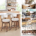 thumbnail image 4 of COLAMY Swivel Bar Stools Set of 2, 25 Inch Counter Height Stools, Modern Upholstered Wood Bar Chairs with Back for Kitchen Island Dining Room Bar, Fits 34-40" Height, Beige, 4 of 10