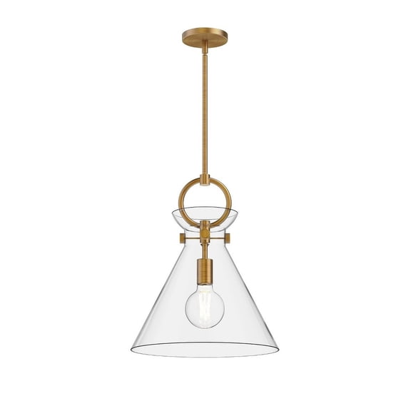 PD412514AGCL-Alora Lighting-Emerson - 1 Light Pendant with Glass-17 Inches Tall and 14 Inches Wide-Aged Gold Finish-Clear Glass Color