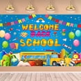 thumbnail image 6 of Welcome Back to School Backdrop, First Day of School Photography Background, Blue Back to School Hanging Banner Decorations Poster Bulletin Board for School Classroom Office Supplies 12x8ft, 6 of 6