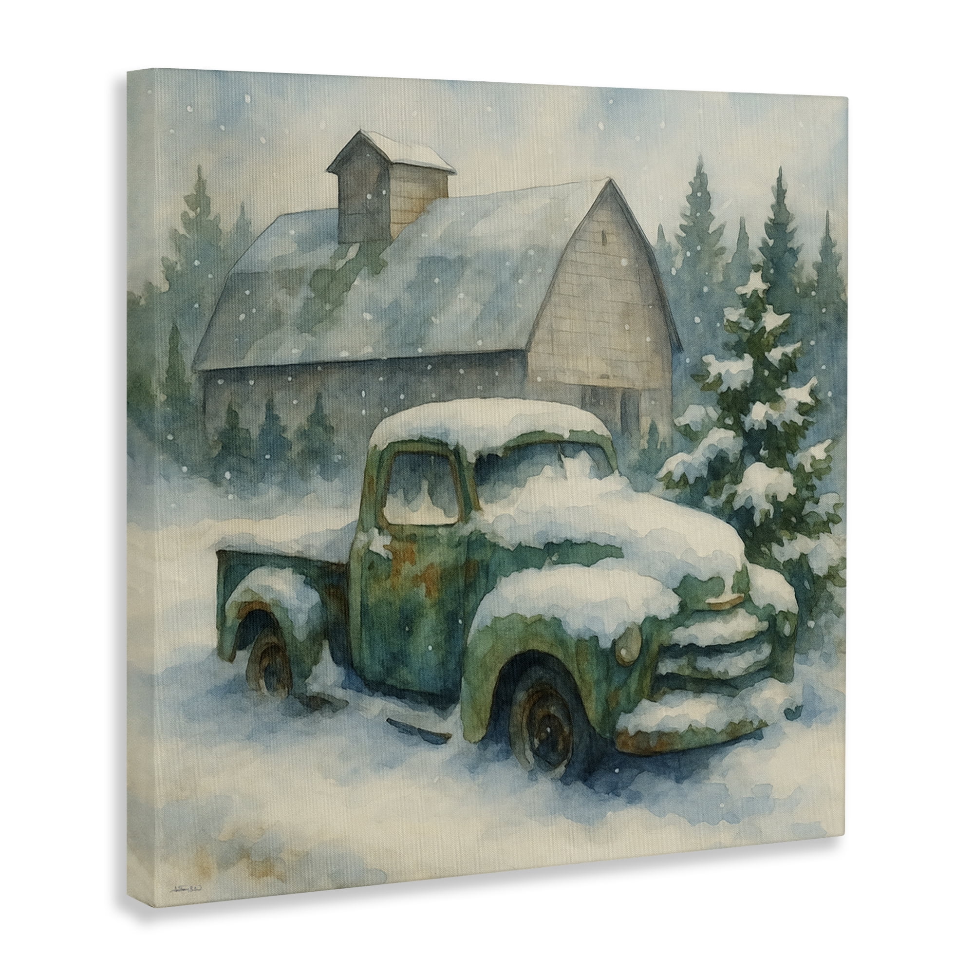Stupell Industries Nostalgic Winter Farm Truck Canvas Wall Art, design by Antony Smith