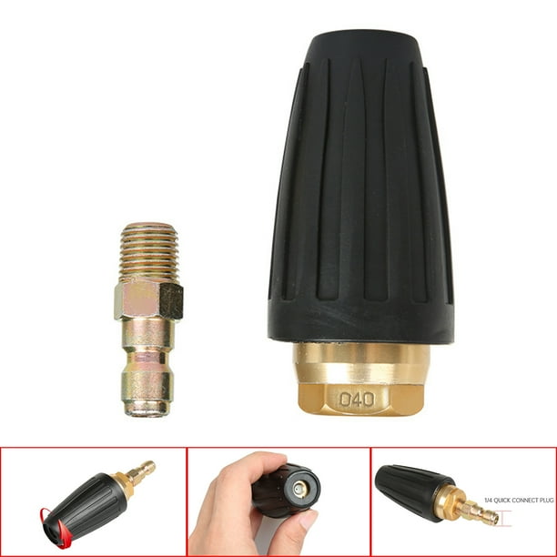 High Pressure Washer Rotating Turbo Nozzle 3600PSI 4.0 GPM 1/4" Quick