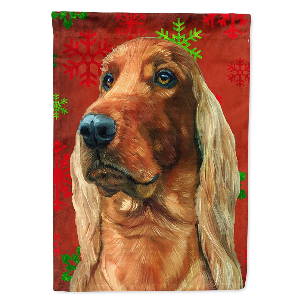 Irish Setter Red Snowflakes Holiday Christmas Garden Flag
