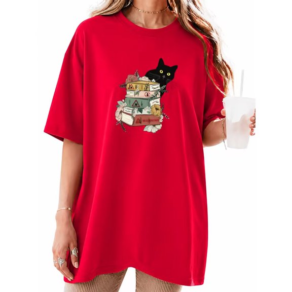 COZYMY Women's Cozy Bookworm Graphic Short Sleeve Shirt Soft Cotton White Crewneck Summer Tee