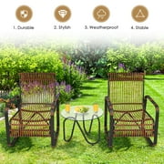 Costway 3-Piece PE Rattan Patio Furniture Set, Brown