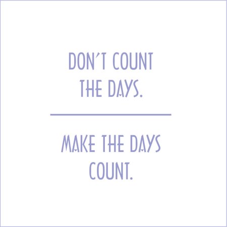 Don't Count the Days, Make the Days Count Vinyl Quote - Small - Lavendar