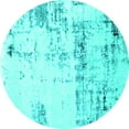thumbnail image 1 of Ahgly Company Indoor Round Oriental Turquoise Blue Industrial Area Rugs, 3' Round, 1 of 4