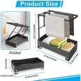 thumbnail image 2 of Sponge Holder with Drain Pan, Boriyuan Foldable Kitchen Sink Caddy Organizer Kitchen Sponge Holder Dishcloth Hanger for Sponge Brush Soap Dish Dishcloth Rack (Black), 2 of 9
