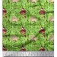 thumbnail image 1 of Soimoi Rayon Fabric Leaves & Rabbit Animal Print Fabric by Yard 56 Inch Wide, 1 of 3