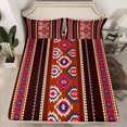 thumbnail image 2 of jejeloiu Southwestern Aztec Geometric Full Size Sheets,Red Brown Black Bed Sheets For Girls Boys 4pcs, 2 of 7