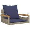 thumbnail image 2 of vidaXL Swing Bench with Cushions Hammock Chair Poly Rattan Brown/Gray/Black, 2 of 9