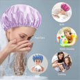 thumbnail image 3 of Shower Cap, 4-pack Shower Caps For Women, Double Waterproof Layers In Shower Hat Hair Protection Reusable, 3 of 4