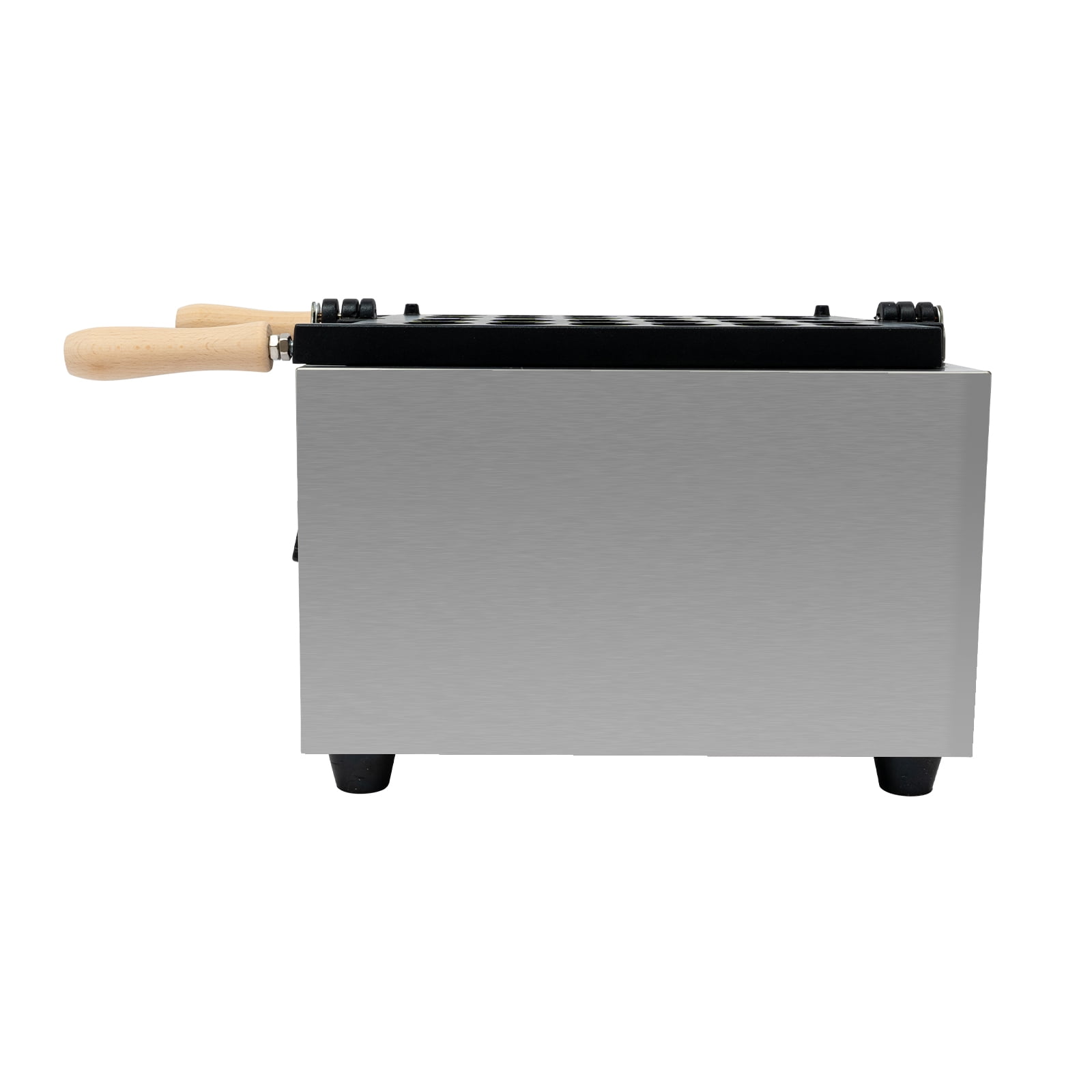 Wildnix Taiyaki Waffle Maker, Fish-Shaped Waffle Iron with Adjustable Temperature (50-300°C), 1.8KW Power, Stainless Steel & Wood Design, Non-Slip Feet and Scrap Tray