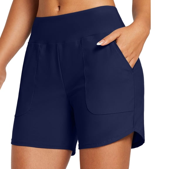IDALL Mens Swim Trunks Swim Shorts Women Women Long Swim Board Shorts High Waisted Quick Dry Beach Swimming Shorts for Women with Pockets Mens Athletic Shorts Yoga Shorts Z3 Dark Blue 3XL
