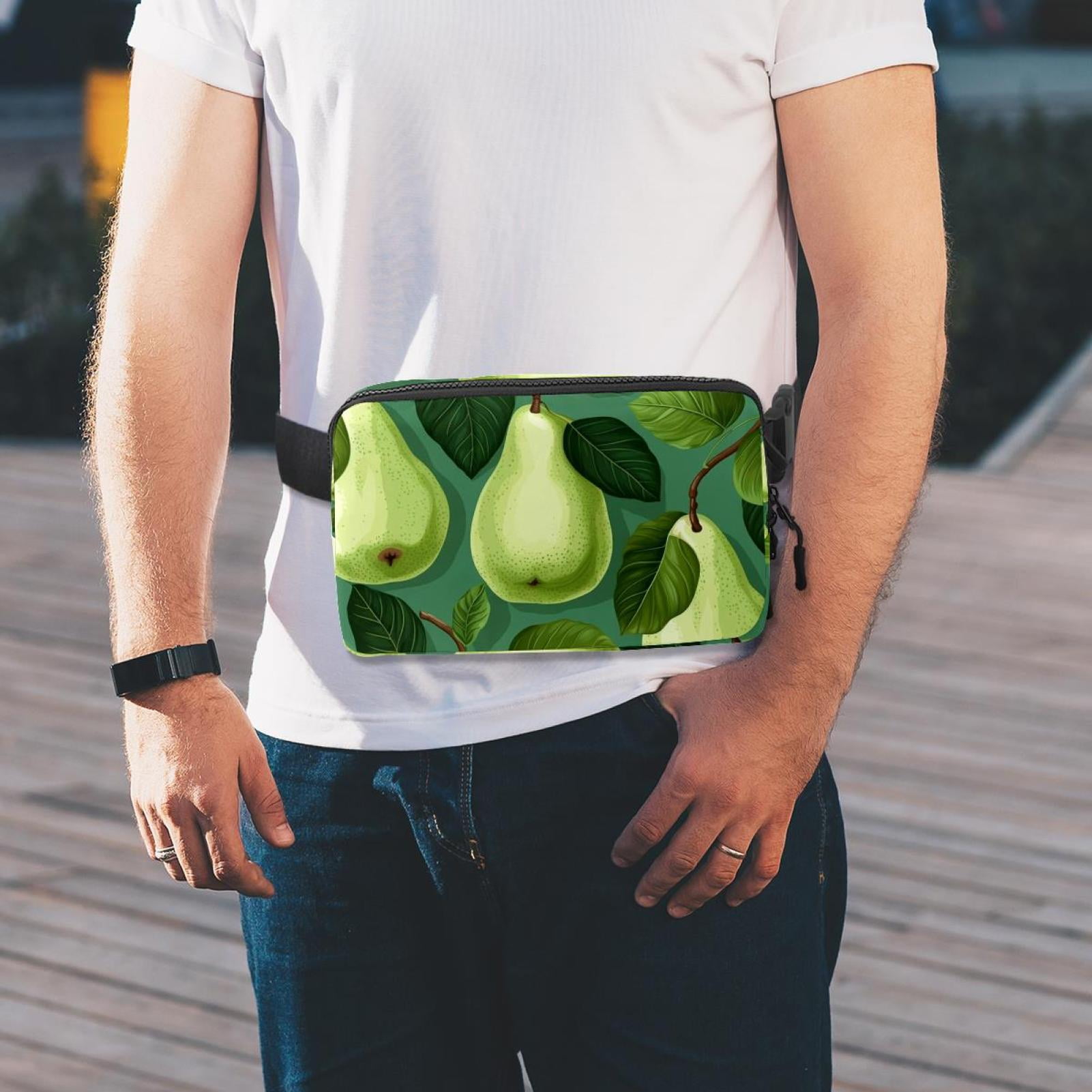 Pears Lightweight Adjustable Cross Body Bag with Extension Strap, Unisex Waist Packs Money Belt Fanny Packs