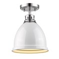 thumbnail image 1 of Duncan Flush Mount in Chrome with a White Shade, 1 of 2