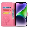 thumbnail image 2 of KAIYANG Funda de cuero para iPhone 14 Plus con 3 ranuras para tarjetas y estampado de ciervos y árboles - Estilo D en oro rosa para iPhone 14 Plus rosa, 2 of 5