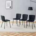 thumbnail image 3 of Miekor Furniture Luxury Minimalist Chairs - A Set Of 4 Dining Chairs With Black Metal Legs. The Integral Metal Leg Structure Is Suitable For Various Interior Decoration Styles 94421, 3 of 12