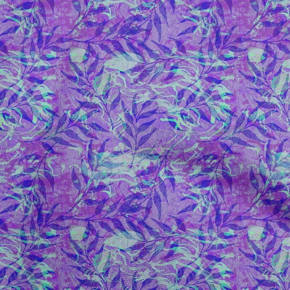 oneOone Georgette Viscose Amethyst Fabric Leaves Sewing Craft Projects Fabric Prints By Yard 42 Inch Wide