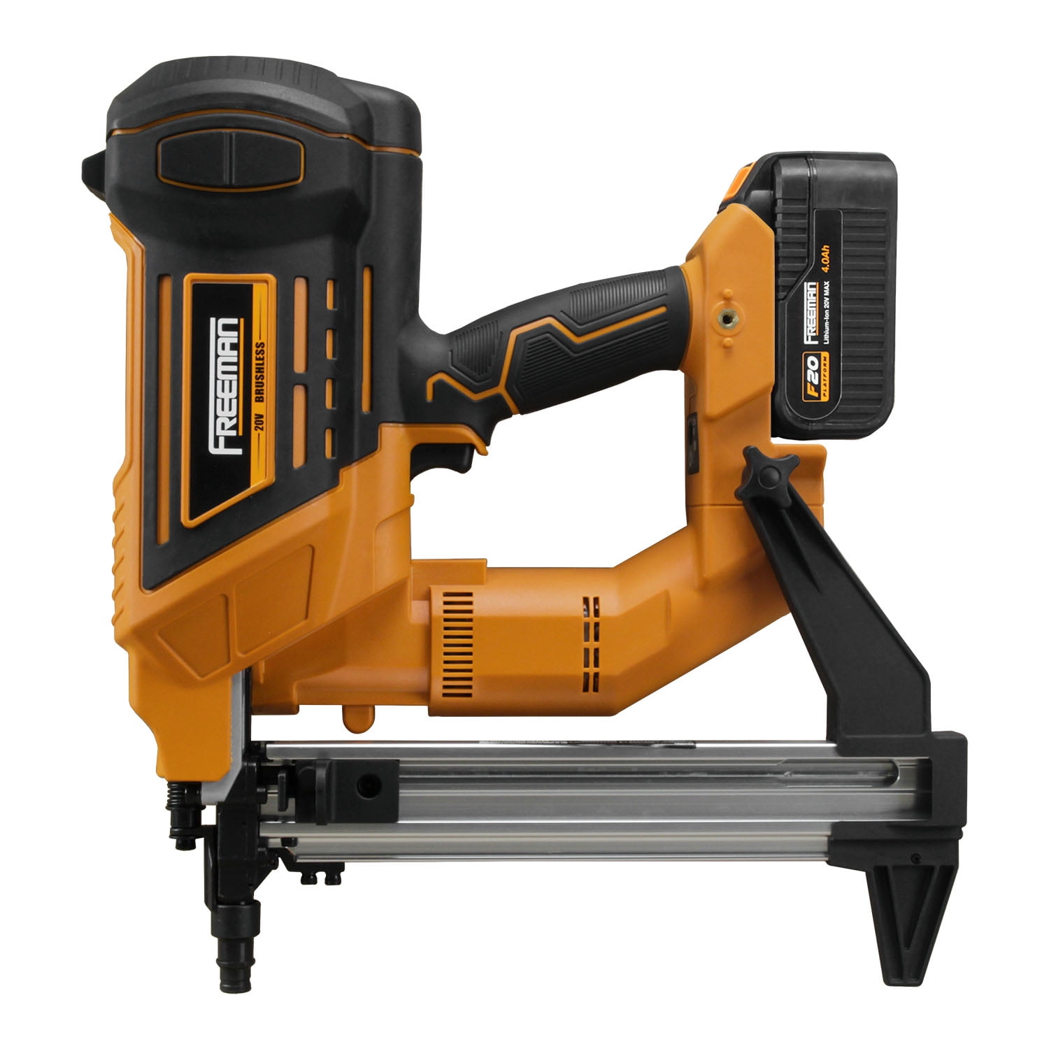 Freeman PE20VCSPN40 20 Volt Cordless and Brushless 1-1/2" Concrete Nailer Kit with Lithium Ion Battery, Charger, and Case – 750 Shots per Charge