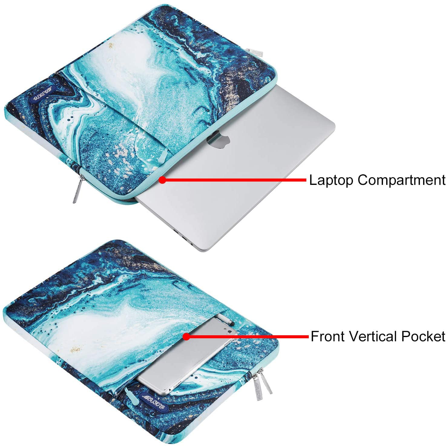Polyester Vertical Creative Wave Marble Bag with Pocket MOSISO Laptop Sleeve Compatible with MacBook Air 13 inch A2337 M1 A2179 A1932 13 inch MacBook Pro A2338 M1 A2289 A2251 A2159 A1989 A1706 A1708