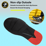 ulogu Anti-puncture Safety Toe Shoes for Men Women Waterproof Industrial Work Shoes Non-slip Steel Toe Shoes Construction Composite Toe Shoes (Men Size 8.5, Black)