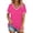 Rose, variant on MOSHU V-Neck Women T Shirts Short Sleeve Loose Summer Tops for Women with Pocket