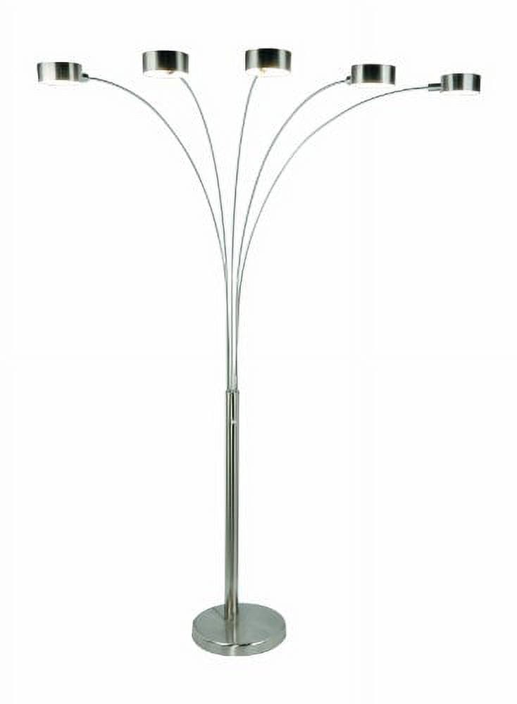 Artiva USA Micah  88" 5-Arc Brushed Steel Floor Lamp w/ Dimmer Switch