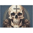 thumbnail image 4 of SKYSONIC Bathroom Rug Mats Cross on Skull Print, Fluffy Plush Absorbent Bath Rugs Carpet with Non Slip Bottom for Bathroom Floor Toilet Tub and Shower, 4 of 7
