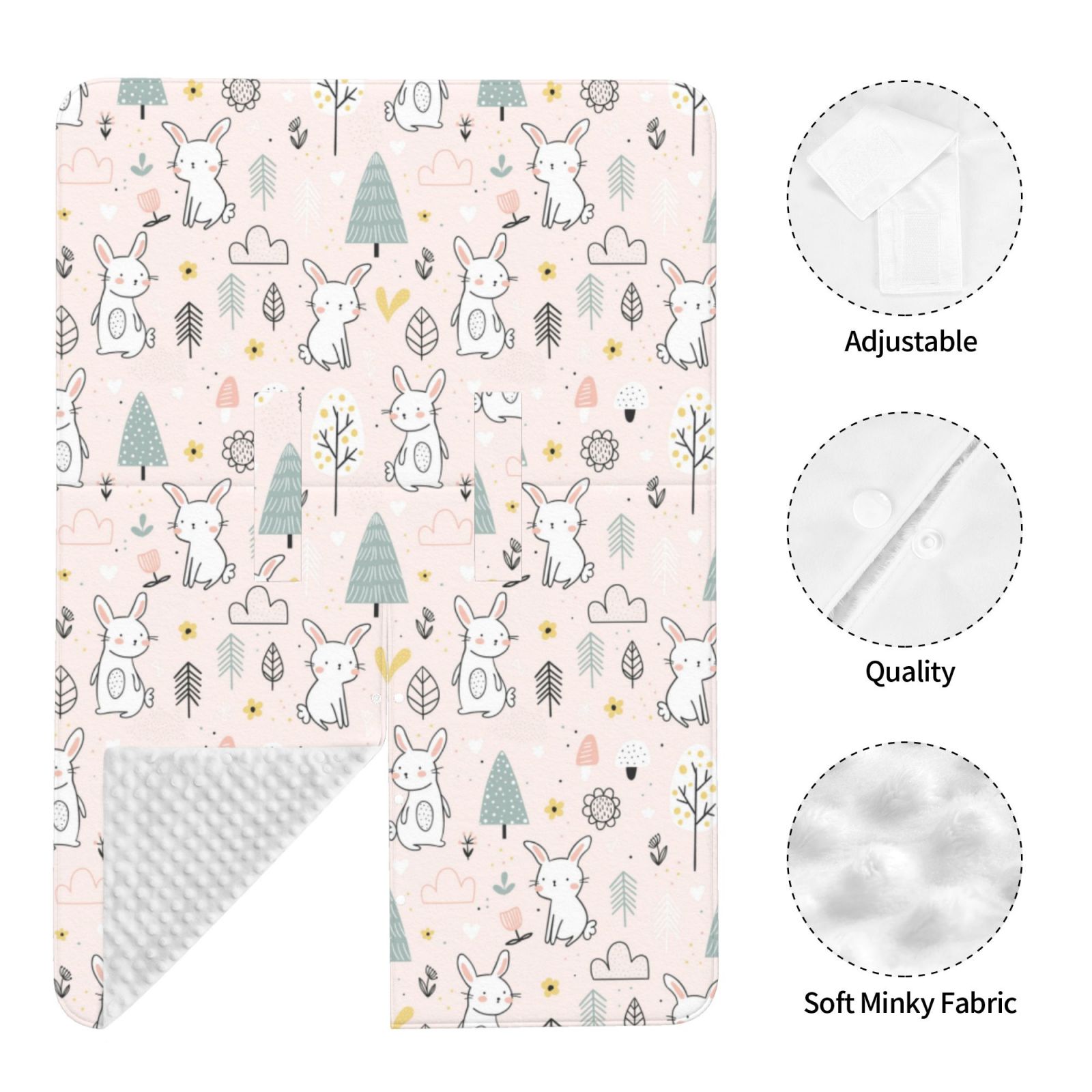 Naloa Rabbit Forest Baby Car Seat Cover, Breathable Baby Carrier Cover, Multiuse Baby Carrier Cover & Nursing Breastfeeding Cover