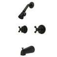thumbnail image 1 of Kingston Brass KB245AX Twin Handle Shower and Tub Faucet Set, Oil Rubbed Bronze, 1 of 4