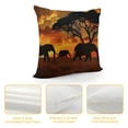 thumbnail image 4 of Qinduosi  Throw Pillows Covers Black Silhouette Elephants African Wild Animal Herd in The Sunset Home Decorative,Cushion Cover for Bedroom Sofa Living Room Pack of, 4 of 5