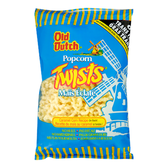 Old Dutch Popcorn Twists 55g convenient snack size (Imported from Canada)