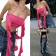 thumbnail image 4 of Shrunken Streamer Halter Top Niche Design Hot Girl Cropped Crop Top T-Shirt, 4 of 6