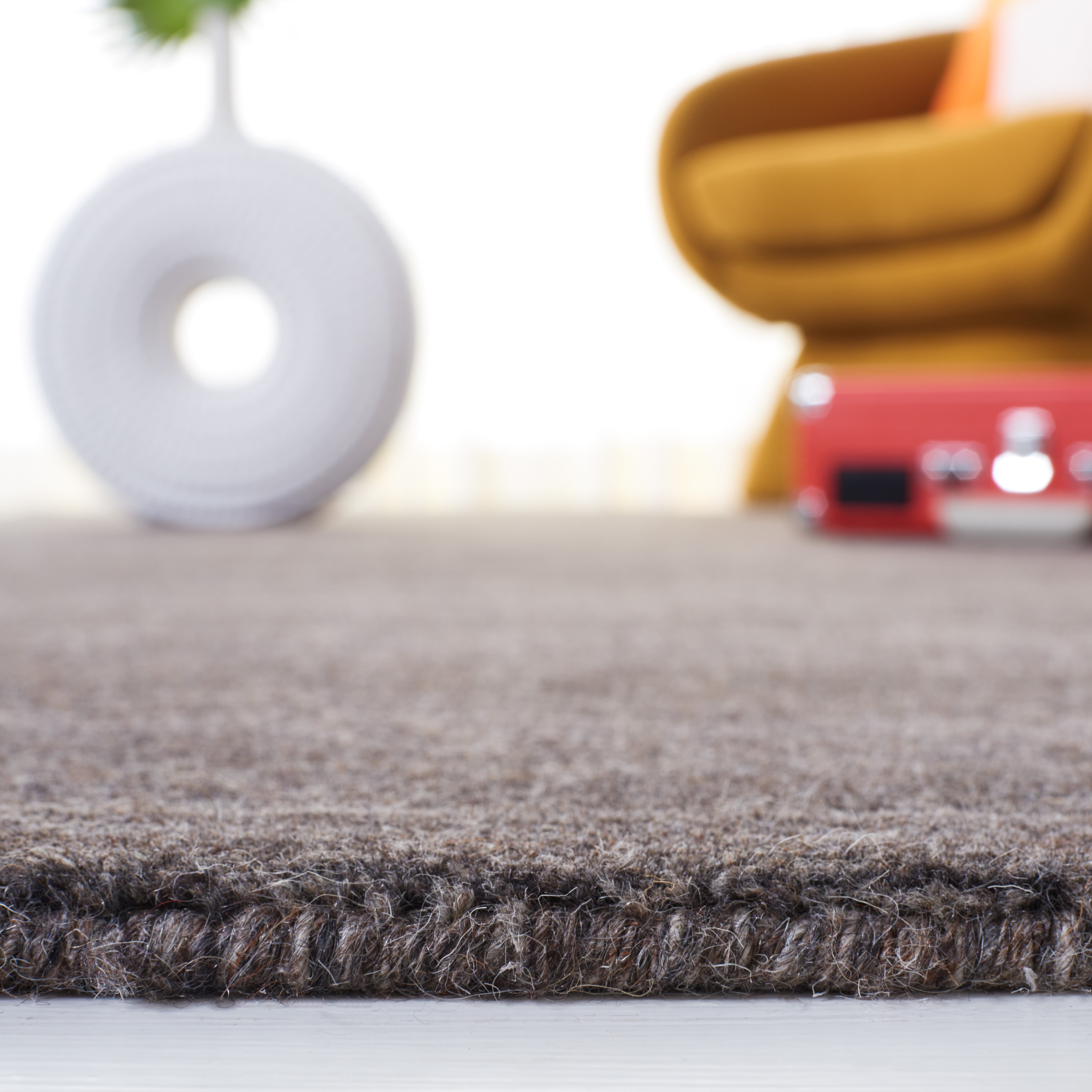 SAFAVIEH Himalaya Vince Overdyed Striped Wool Area Rug, Charcoal, 9' x 12'