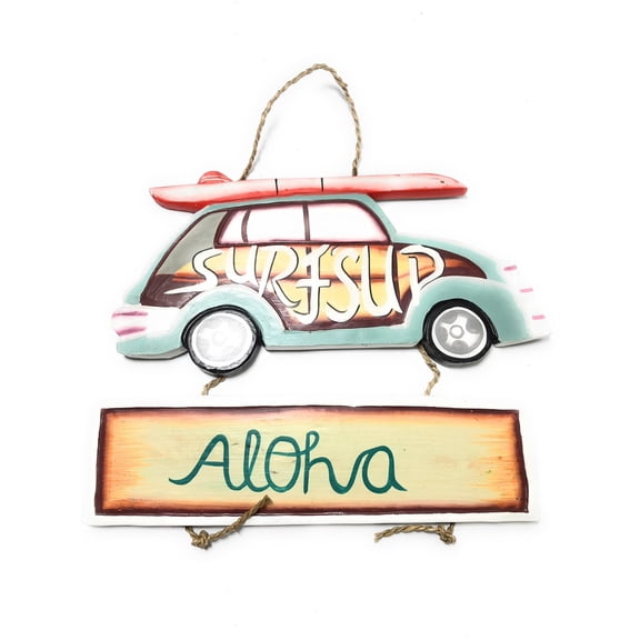 Surf's Up, Aloha Woody Car Sign 15" - Surf Decor | #dpt5172
