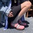 thumbnail image 3 of Women's Platform Ballet Sneakers, Hidden Wedge Mary Jane Shoes with Hook-and-Loop Strap, 3 of 5