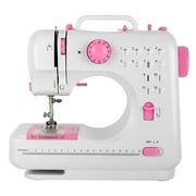 HomeDirect Portable Electric Sewing Machine for Beginners 12 Built-in Stitches with Reverse Sewing(Pink)