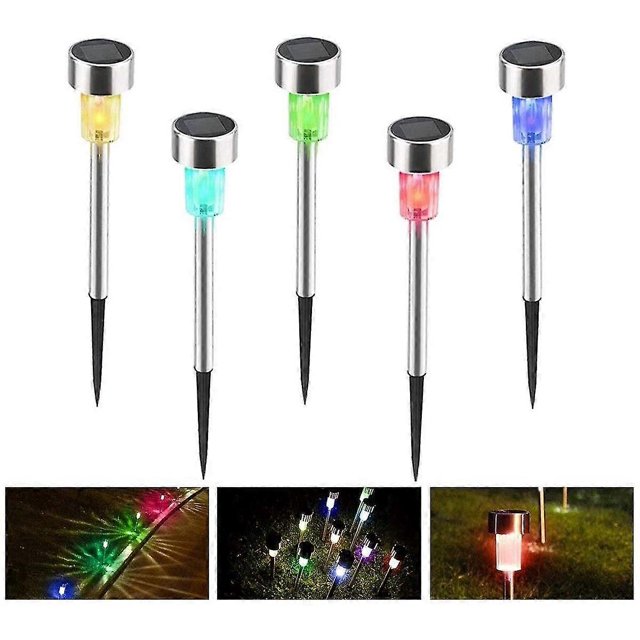 Outdoor Solar Garden Light, Wireless Led Garden Decoration Outdoor Solar Lighting - 5pcs 6 Colors