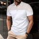 thumbnail image 2 of Camisetas de Manga Corta de los Hombres Casual Color Sólido Muesca Solapa Botón Arriba, Camiseta Transpirable para el Verano, 2 of 7
